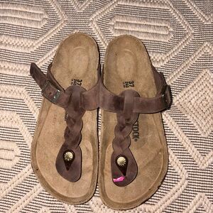 Birkenstock Brown Braided Flats